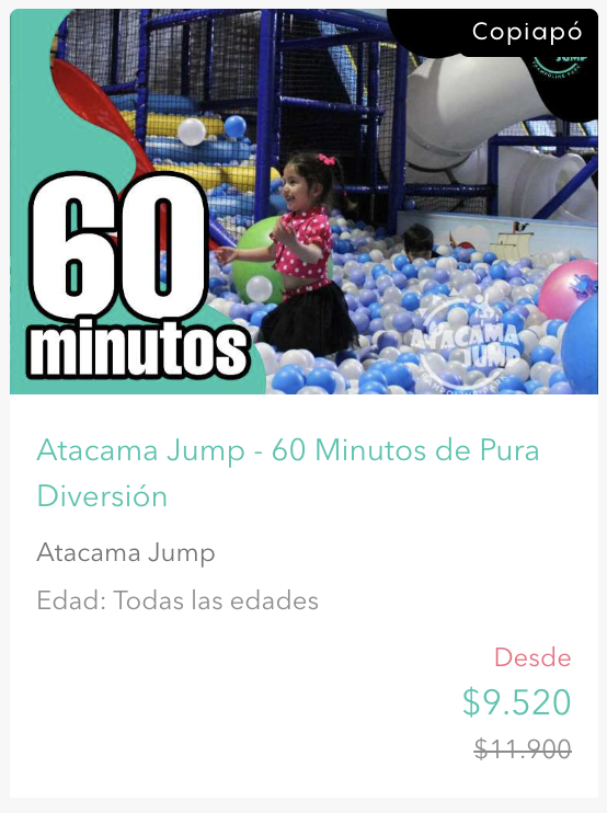 Venta de entradas para parques inflables